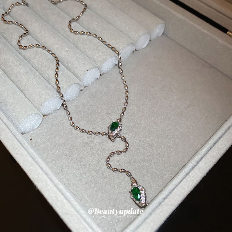 Necklace Lariat Pendant Rhinestone Waterdrop