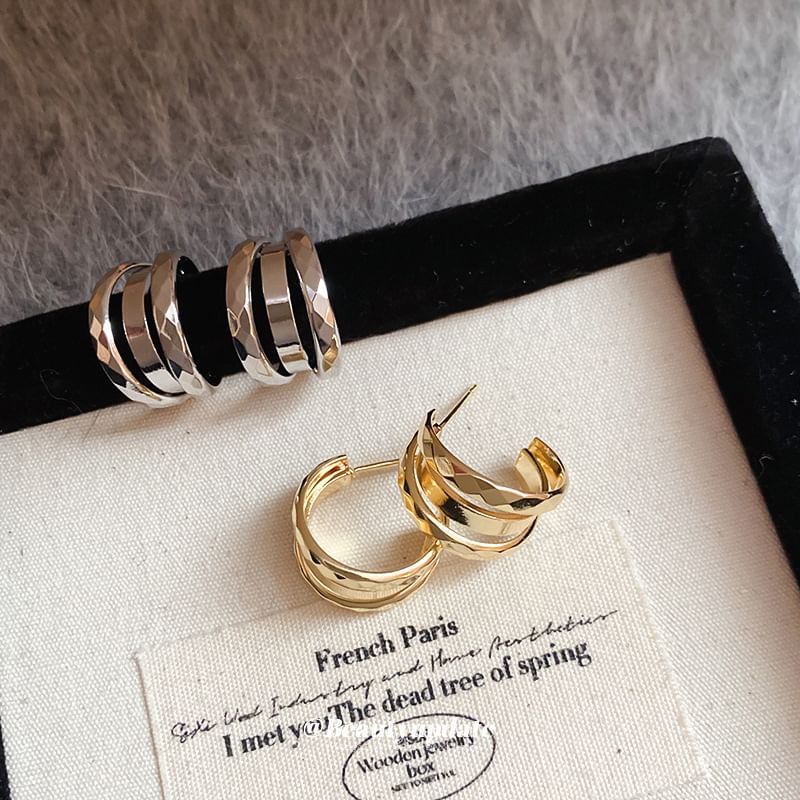 Layered Hoop Earring Geometric