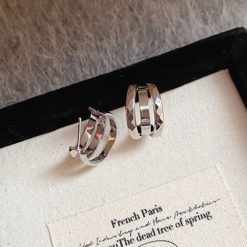 Layered Hoop Earring Geometric