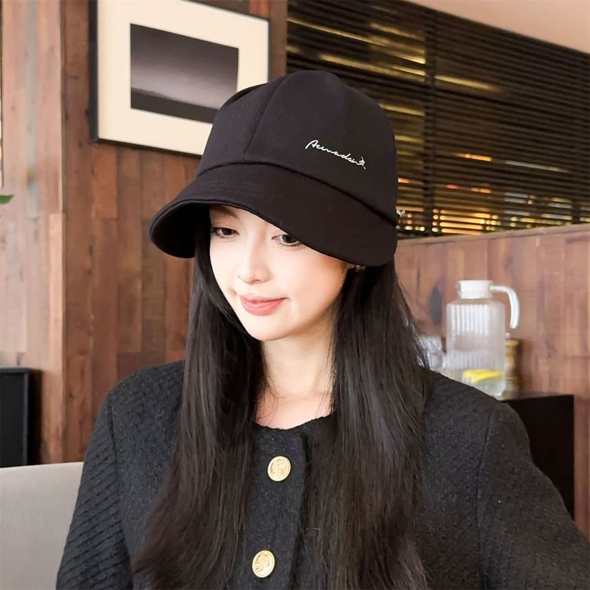 Cap Brim Embroidered Wide Lettering
