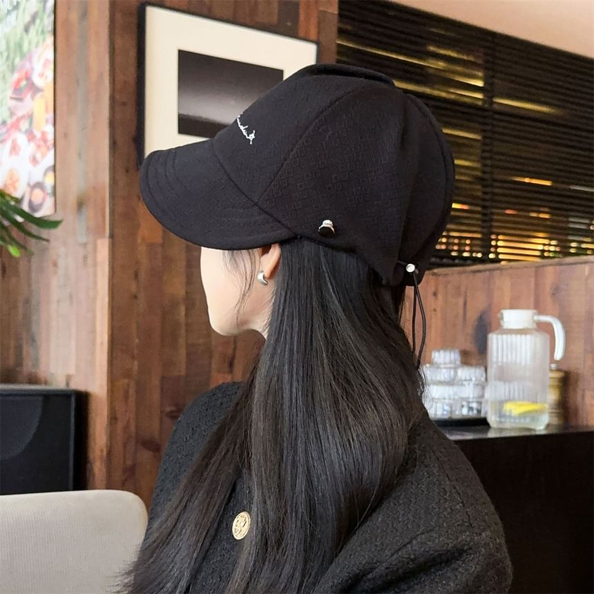 Cap Brim Embroidered Wide Lettering