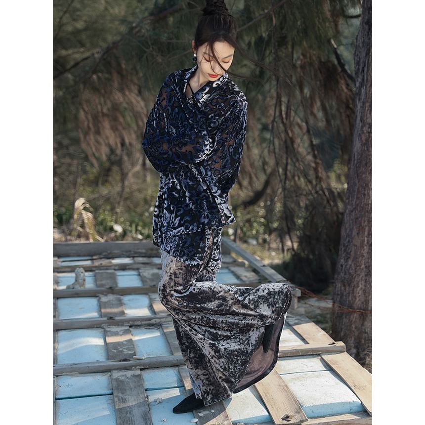 Luxurious Velvet Mermaid Maxi Skirt with High Waist