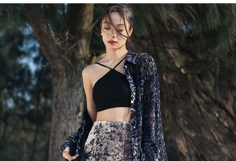 Luxurious Velvet Mermaid Maxi Skirt with High Waist