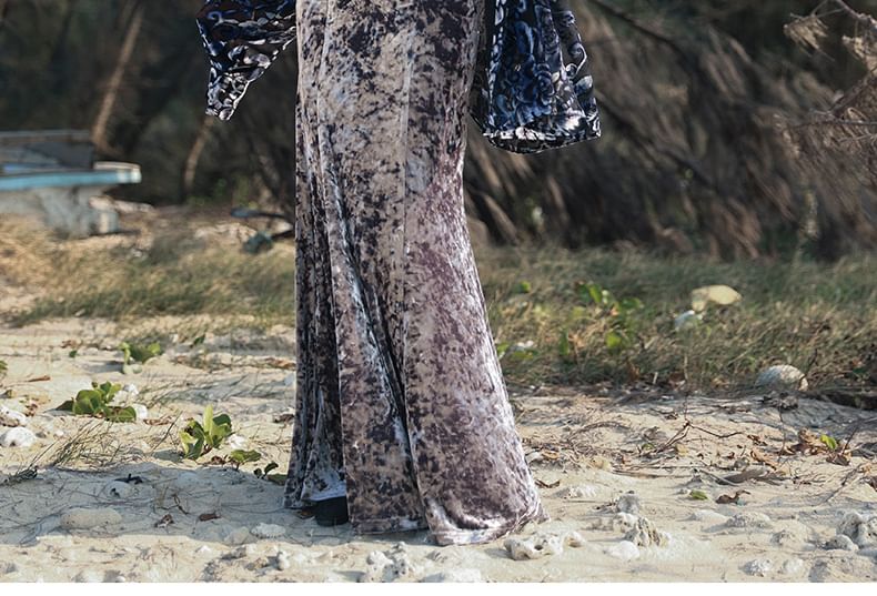 Luxurious Velvet Mermaid Maxi Skirt with High Waist