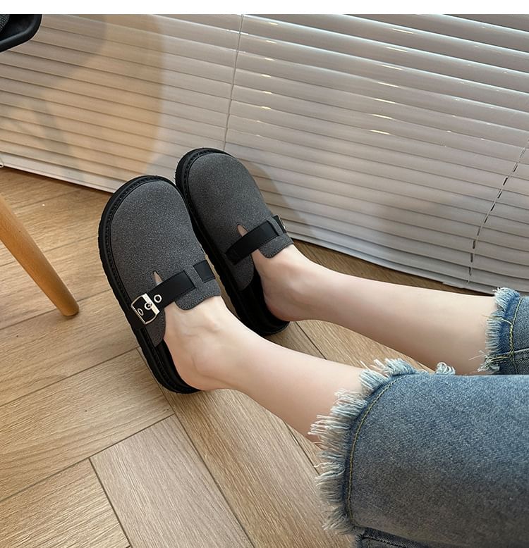 Slip-On Clog Mules With Buckle