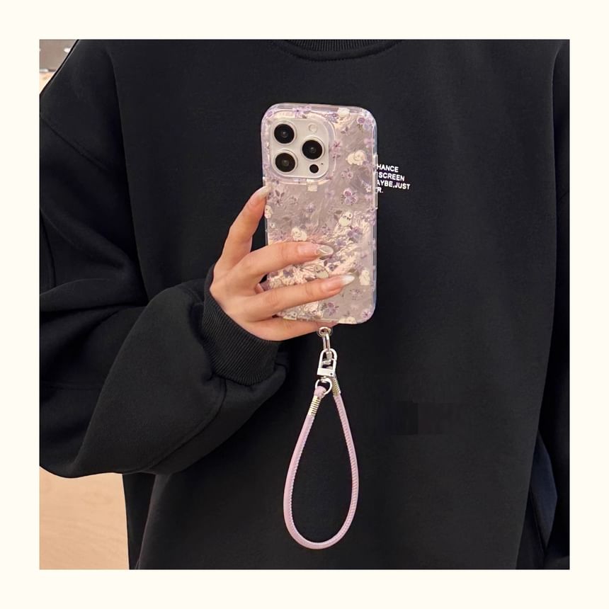 Phone Strap Case with Floral