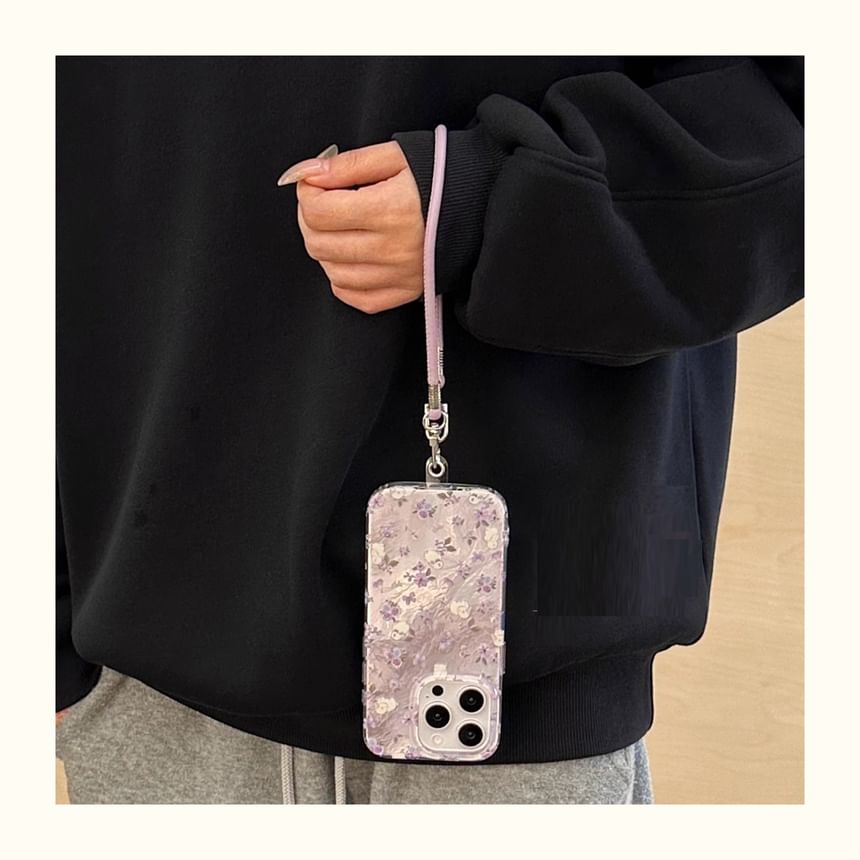 Phone Strap Case with Floral