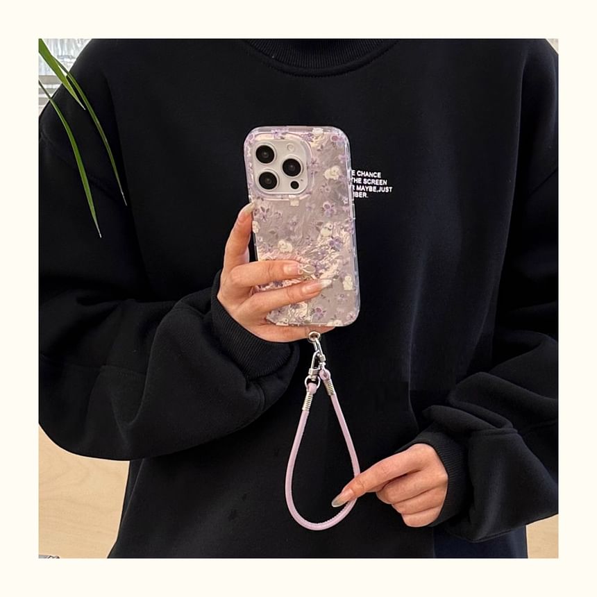 Phone Strap Case with Floral