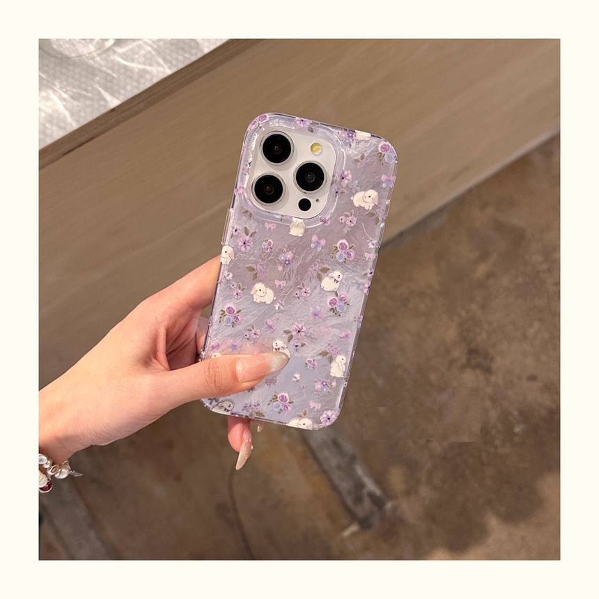 Phone Strap Case with Floral
