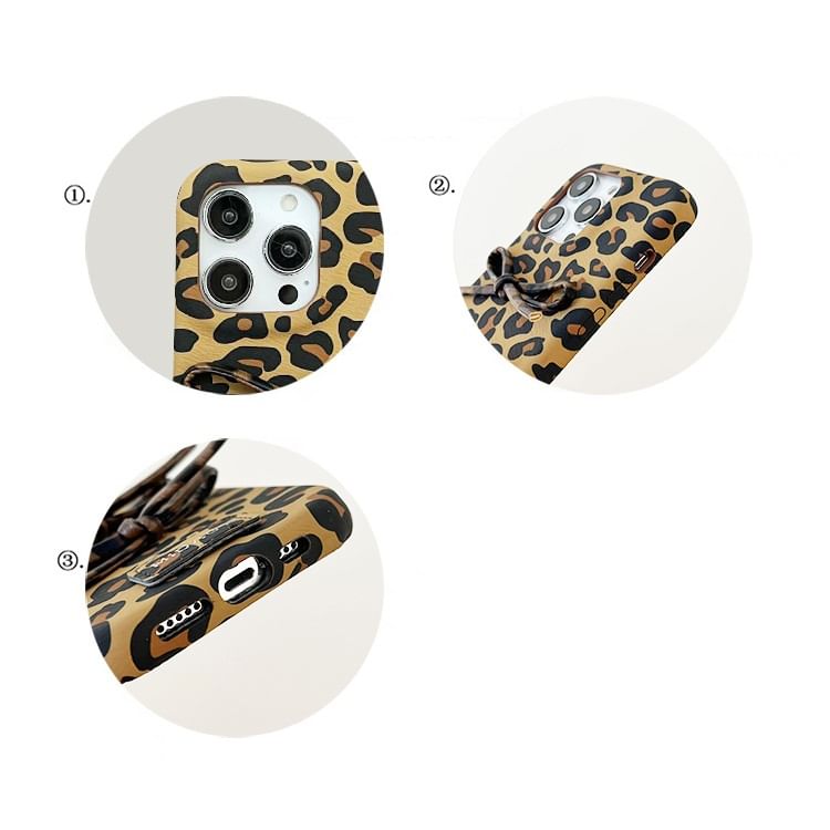 Case Phone Leopard Bow Print