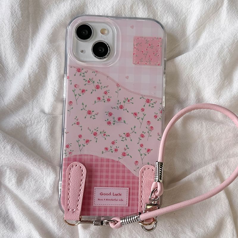 Floral Strap Case Print with Phone