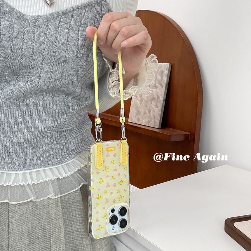 Strap Floral Case with Phone