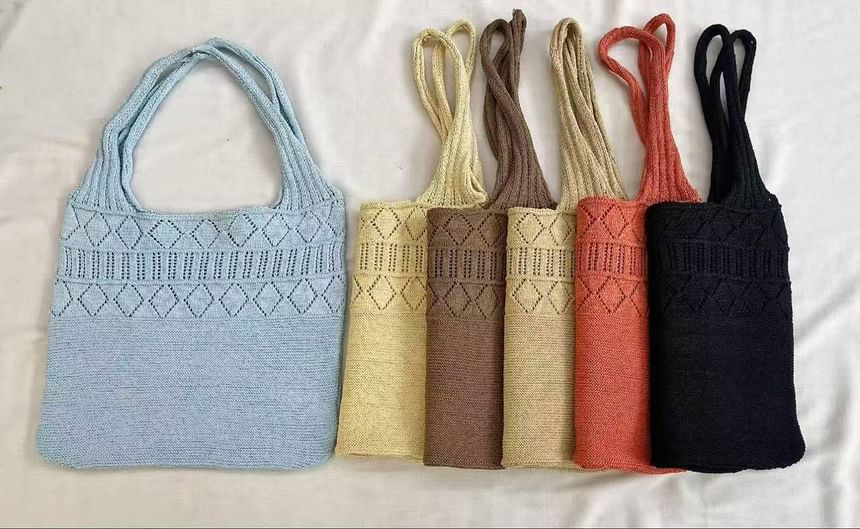 Bag Tote Knit Pointelle Plain
