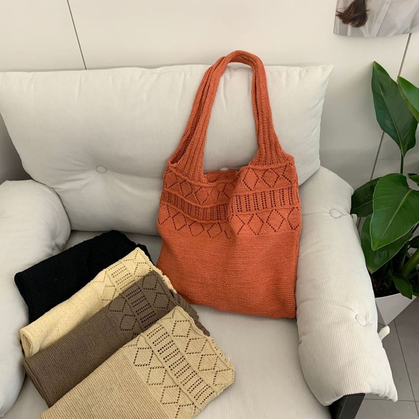 Bag Tote Knit Pointelle Plain
