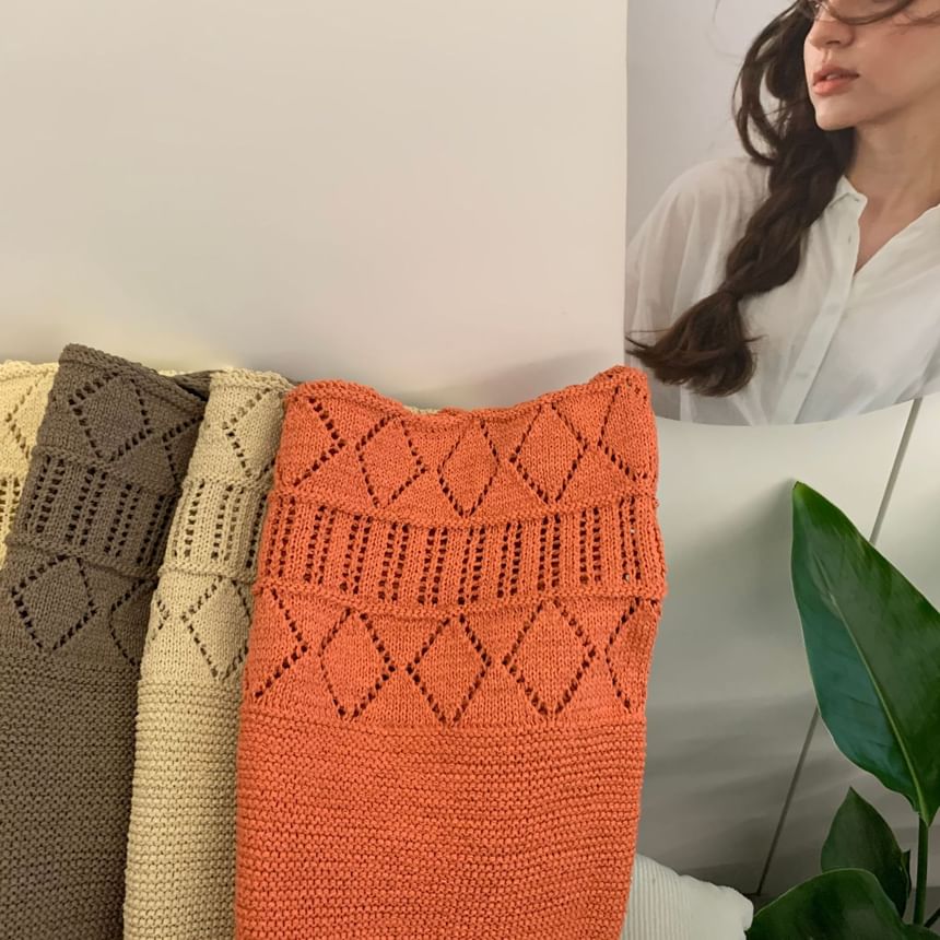 Bag Tote Knit Pointelle Plain