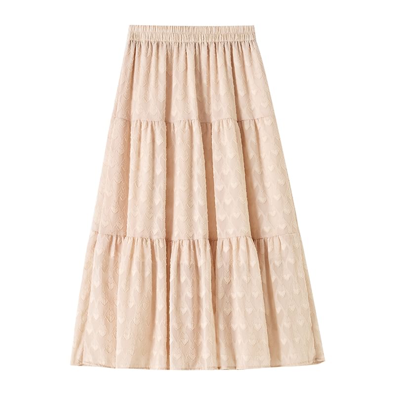 High A-Line Waist Skirt Patterned Midi