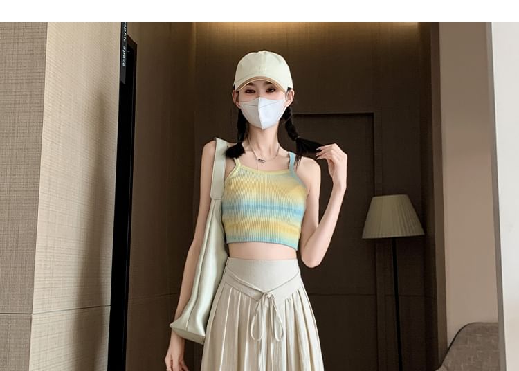 Waist (Various Designs) Plain High Leg Inverted Wide Pleated Pants