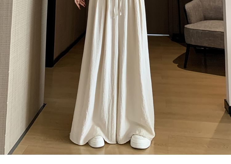 Waist (Various Designs) Plain High Leg Inverted Wide Pleated Pants