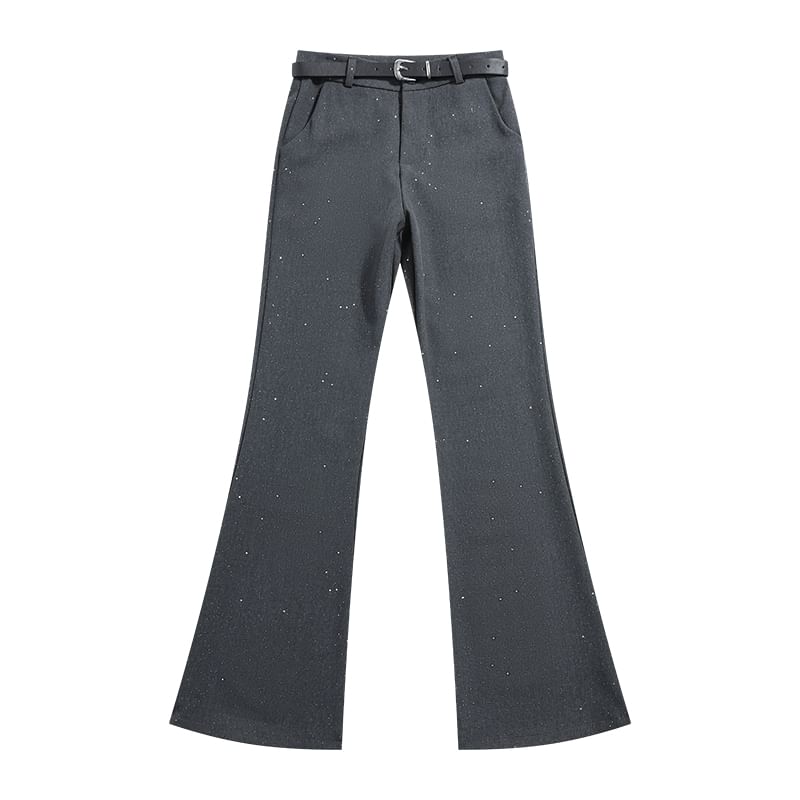 Flared Pants High Sequin Rise
