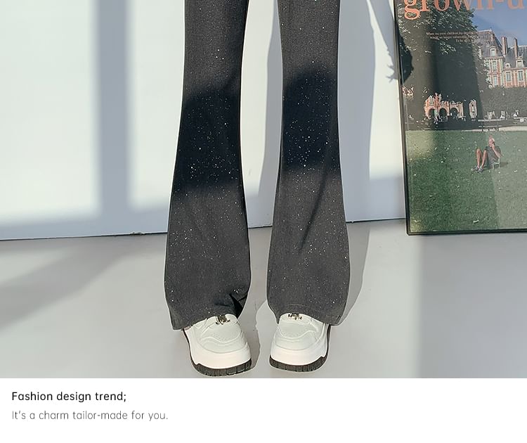 Flared Pants High Sequin Rise