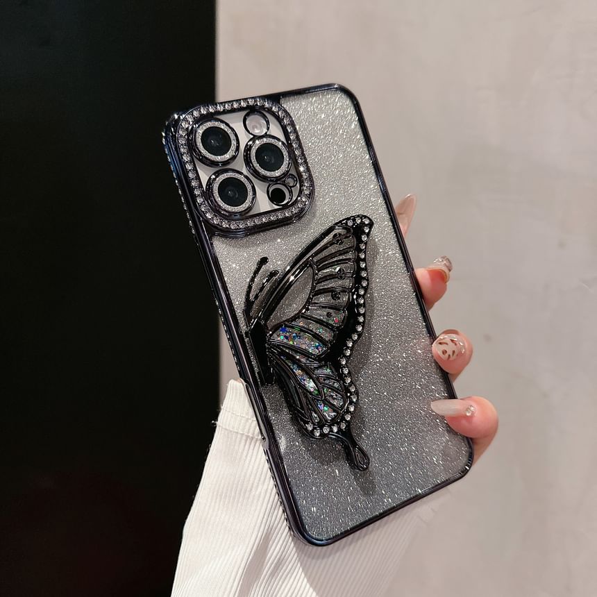 Embellished Phone Case Butterfly Stand