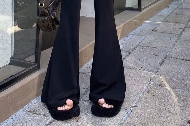 High Pants Rise Plain Flared