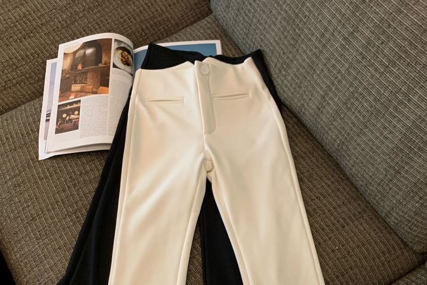 Rise High Pants Flared Plain