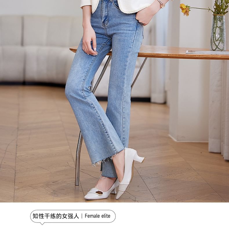 Collared Button-Up Tweed Jacket