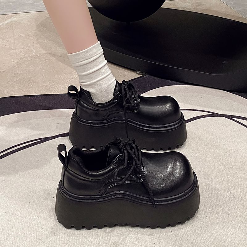 Lace-Up Derby Platform Shoes