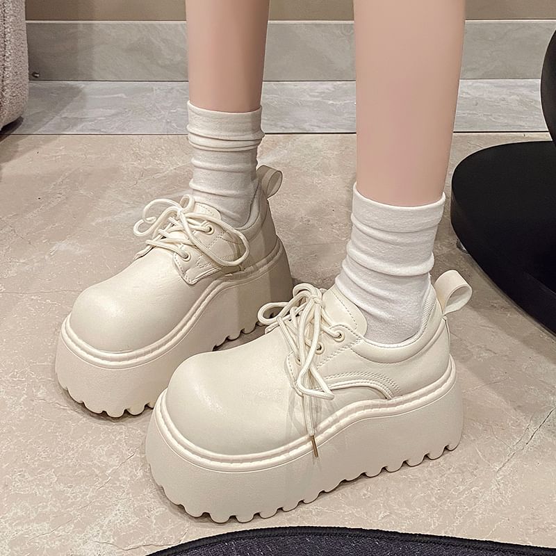 Lace-Up Derby Platform Shoes