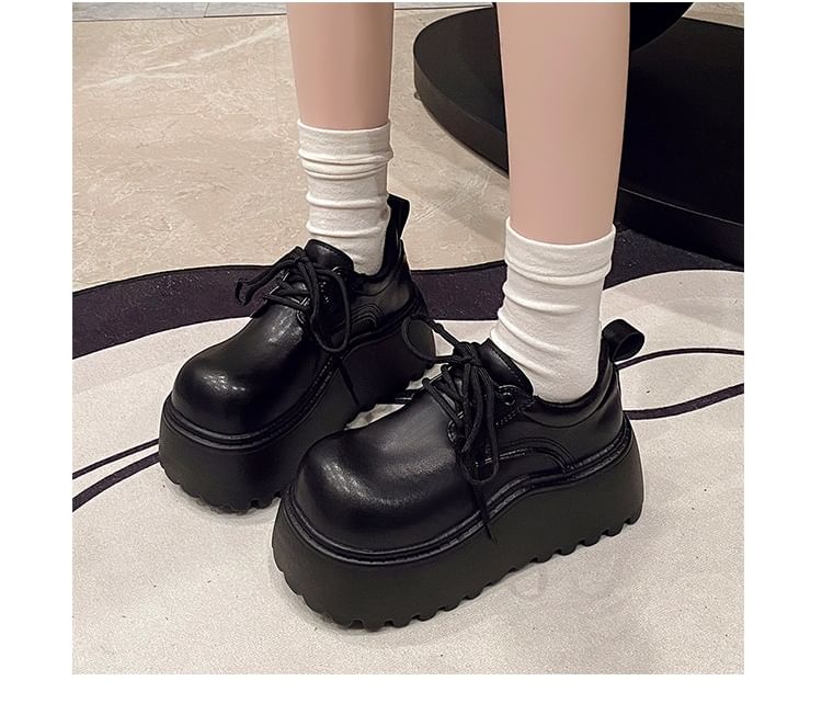 Lace-Up Derby Platform Shoes