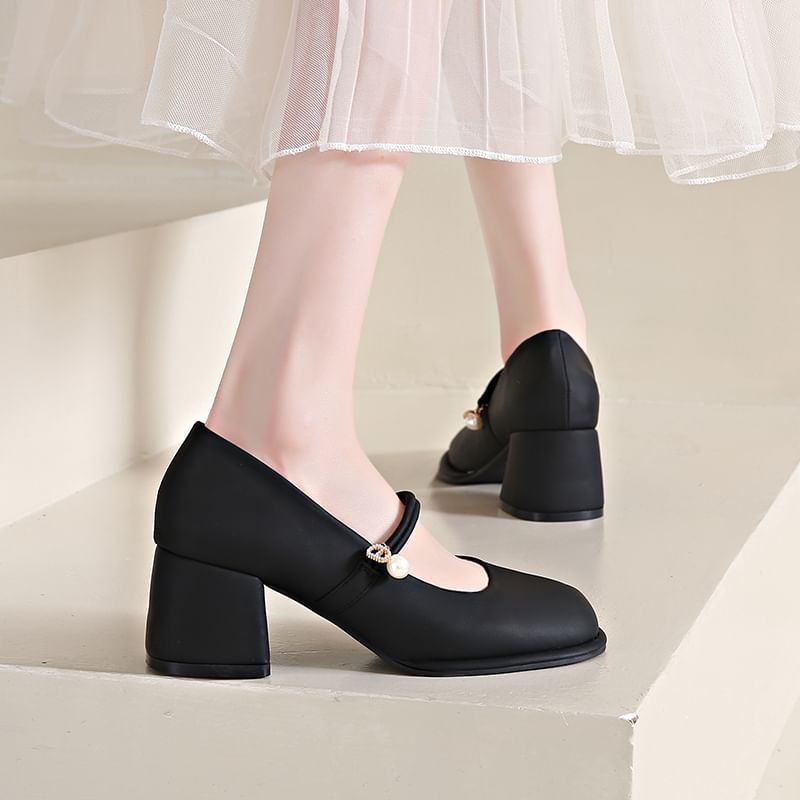 Pumps Jane Mary Heel Chunky