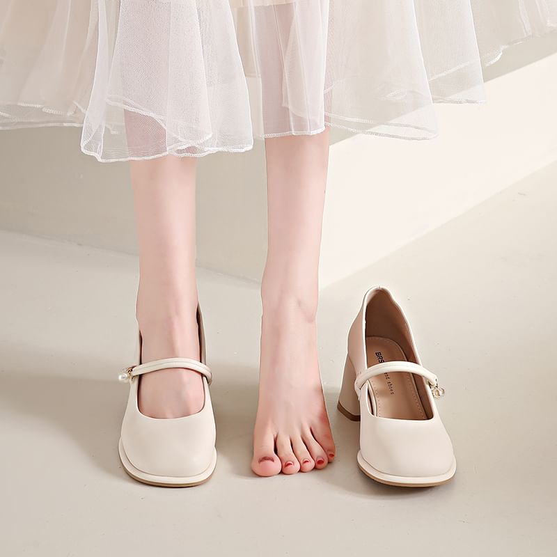 Pumps Jane Mary Heel Chunky