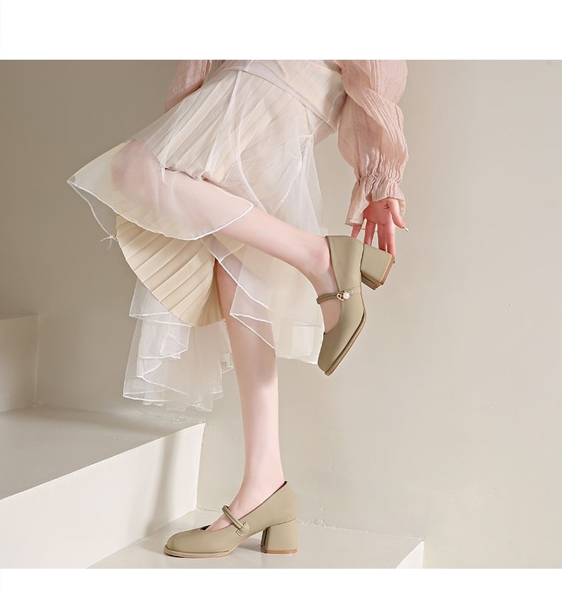 Pumps Jane Mary Heel Chunky