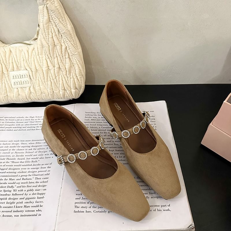 Accent Jane Mary Heel Pumps Rhinestone Chunky