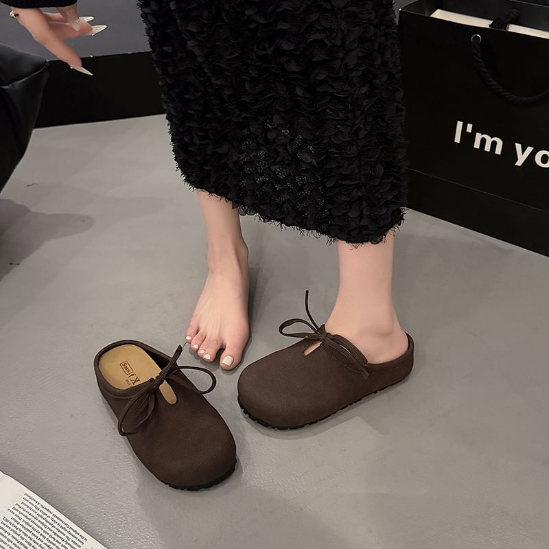 Accent Platform Mules Plain Bow