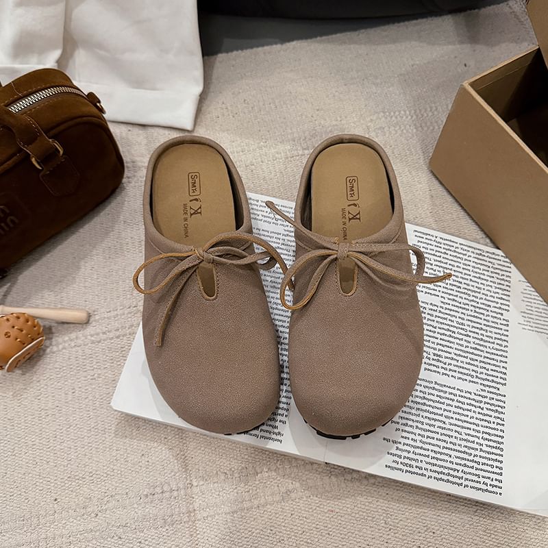 Accent Platform Mules Plain Bow