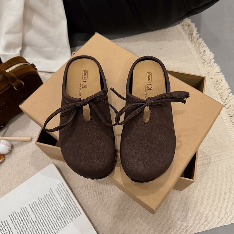 Accent Platform Mules Plain Bow