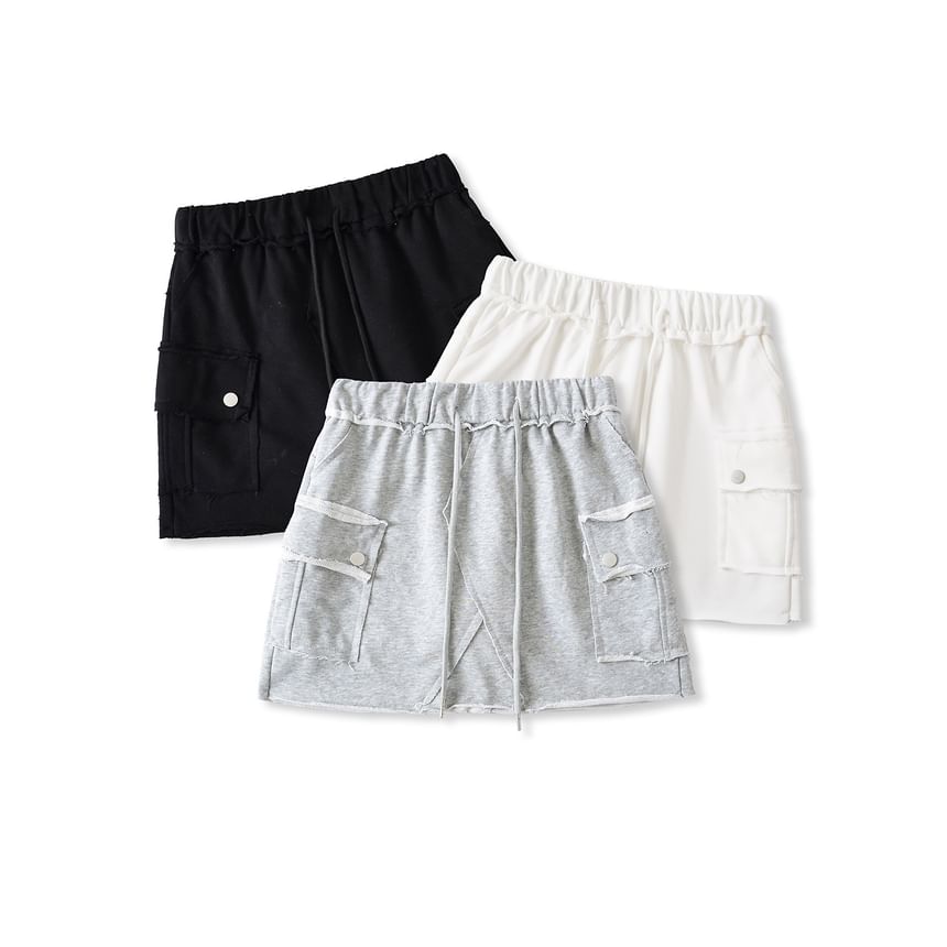 Drawstring Mini Pencil Skirt with High-Rise Fit