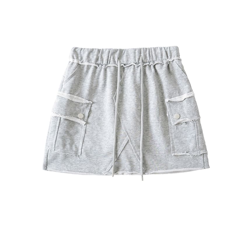 Drawstring Mini Pencil Skirt with High-Rise Fit
