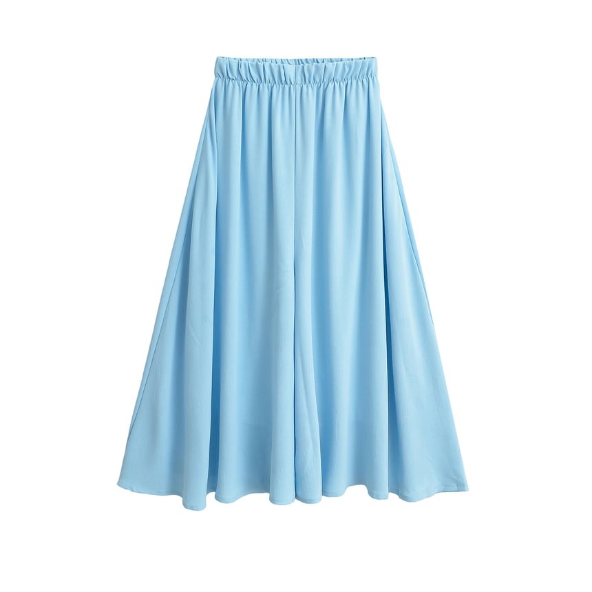 Maxi Flared Skirt with Elevated Waist and Simple Style