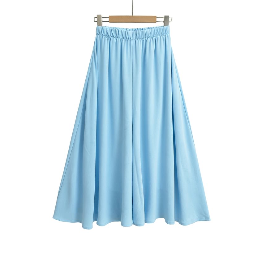 Maxi Flared Skirt with Elevated Waist and Simple Style