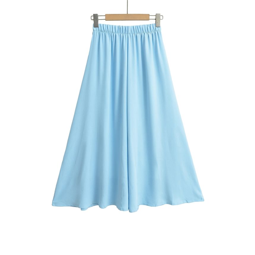 Maxi Flared Skirt with Elevated Waist and Simple Style