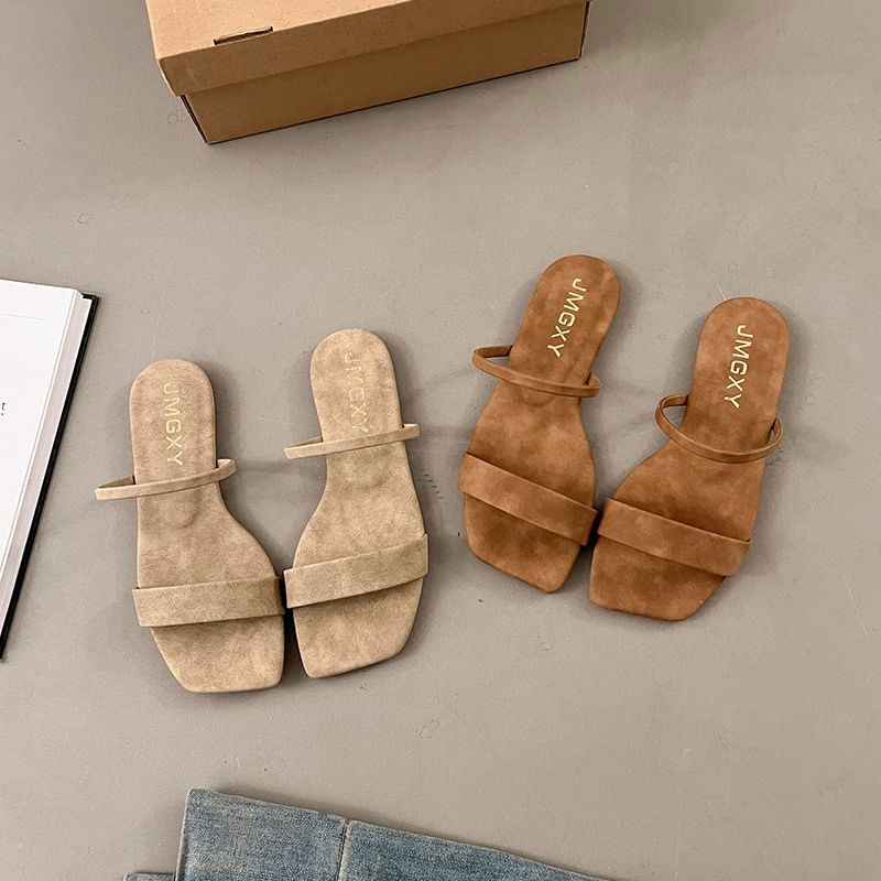 Sandals Square Plain Slide Toe