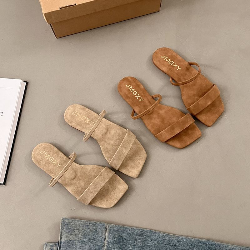 Sandals Square Plain Slide Toe