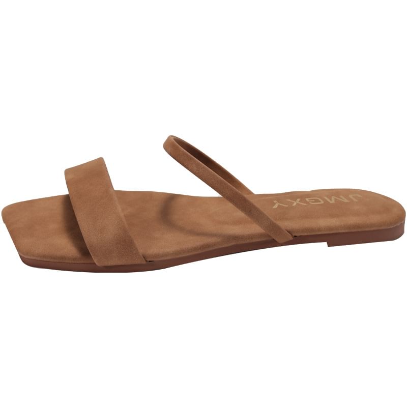 Square Toe Plain Slide Sandals