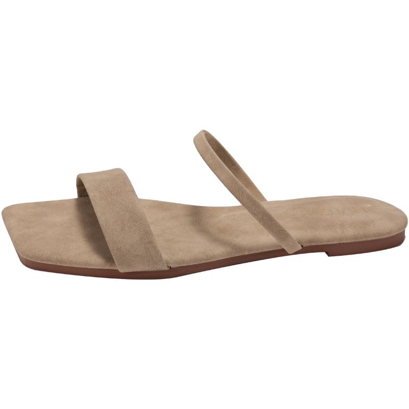 Sandals Square Plain Slide Toe