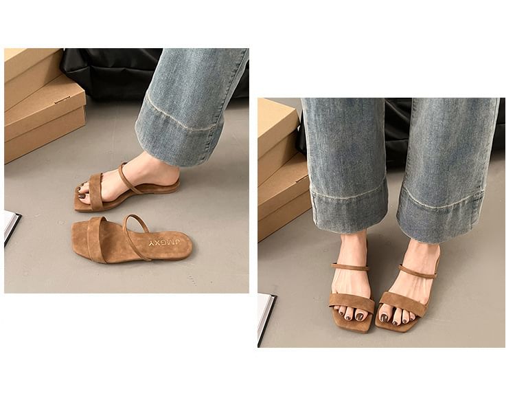 Sandals Square Plain Slide Toe