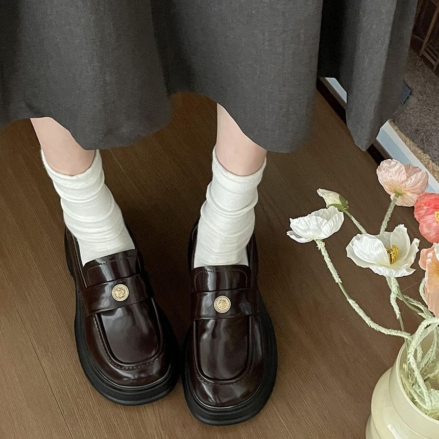 Penny Buckled Platform Loafers