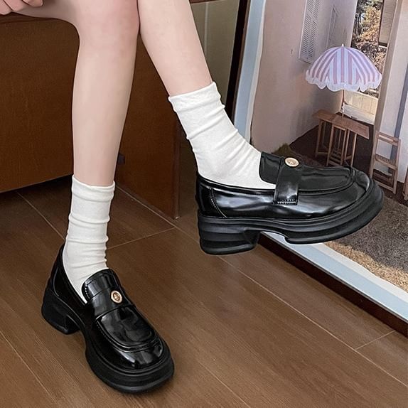 Penny Buckled Platform Loafers